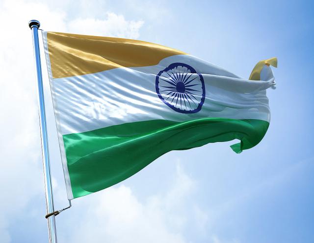 印度国旗 图源：视觉中国