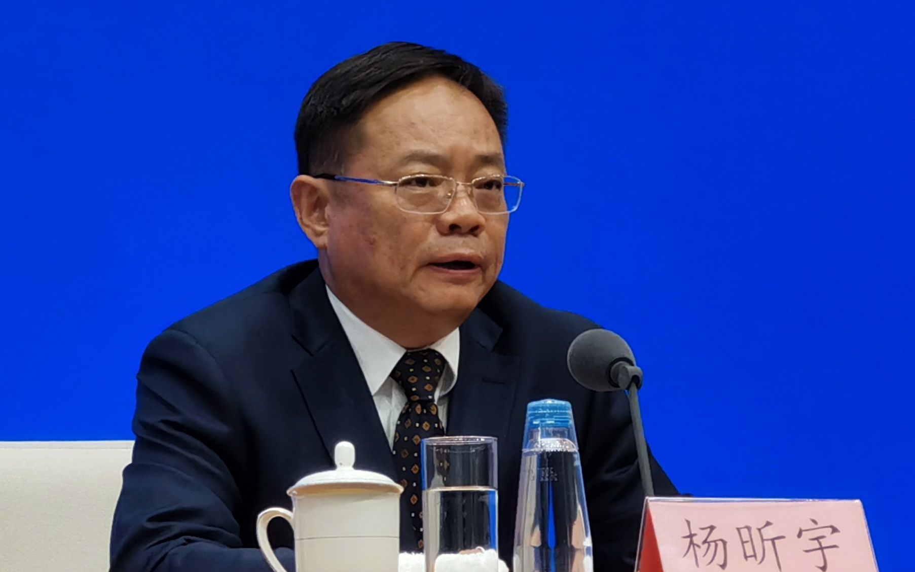 水利部财务司司长杨昕宇.新京报记者 陈琳 摄