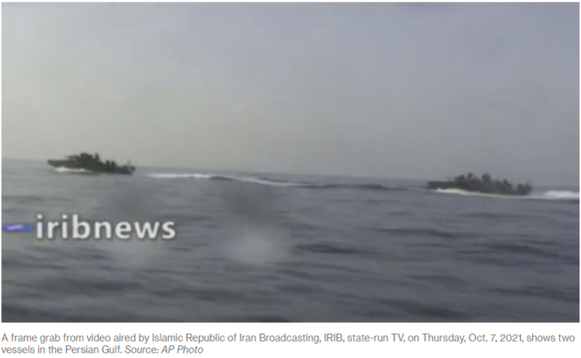 视频显示伊朗革命卫队快艇拦截美国船只，美方：没听说此事