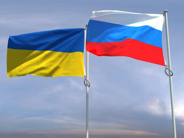俄罗斯国旗与乌克兰国旗 图源：视觉中国
