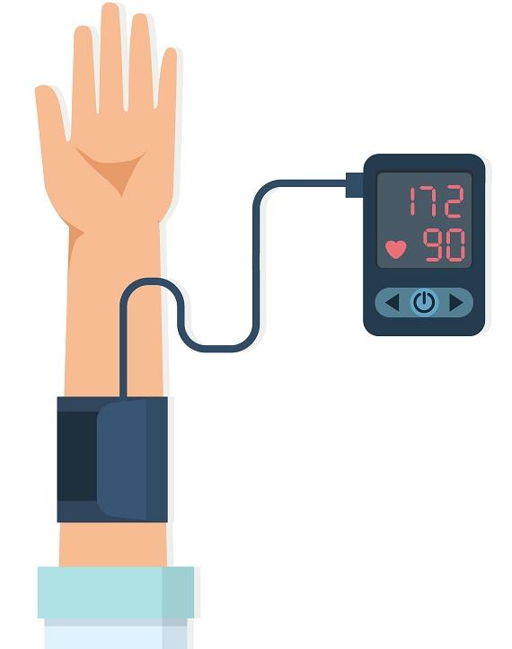 测量血压漫画图片