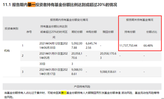 国泰境外高收益2021年二季度末单一投资者持有份额比例达到或超过20%的情况