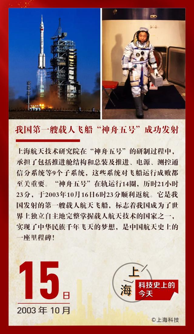 18年前的今天我国第一艘载人飞船神舟五号圆华夏千年飞天梦
