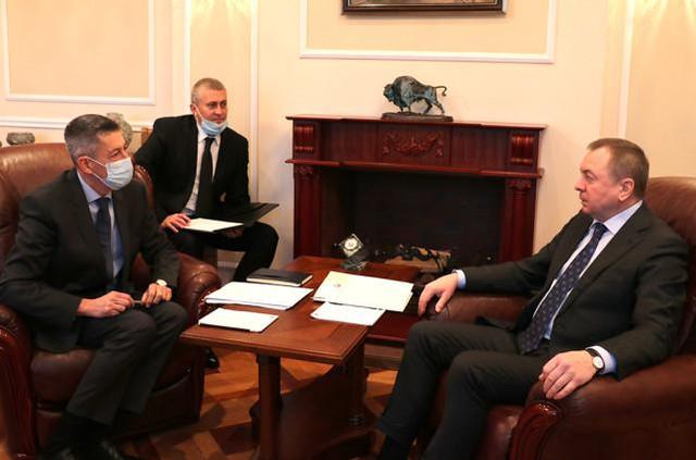 拉科斯特会见白俄罗斯外长。图源：白俄罗斯外交部