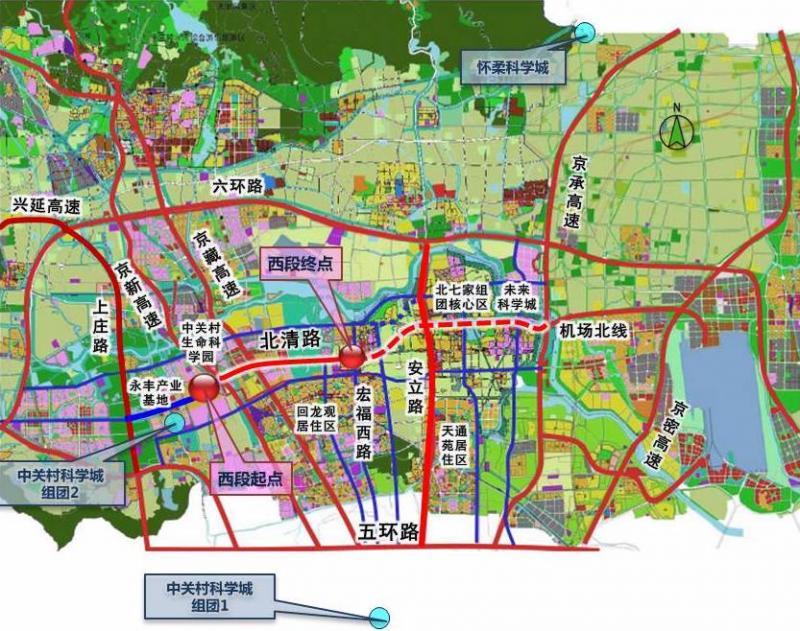 北京北清路快速改造工程按下加速键跨京藏立交开始施工