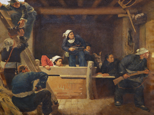 油画《地道战》