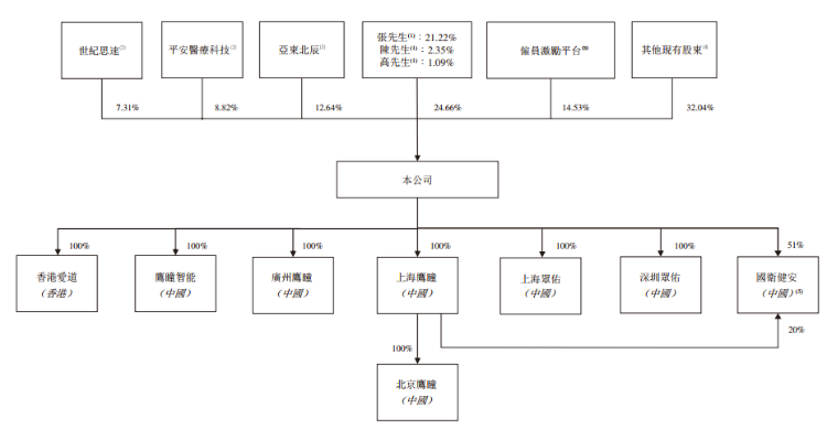 公司全球发售完成前股权结构