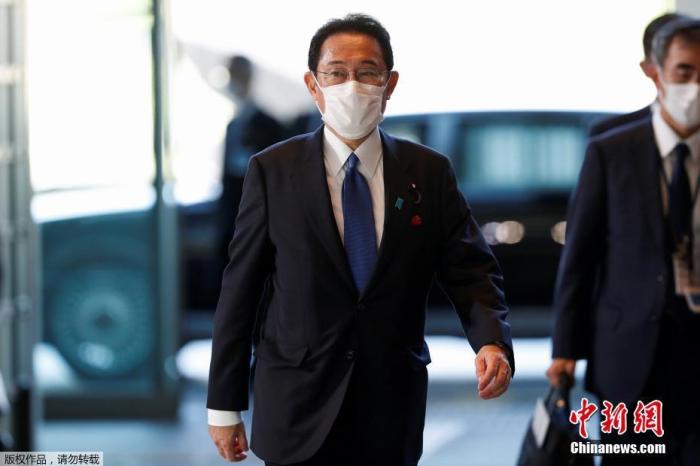 资料图：岸田文雄抵达首相官邸。