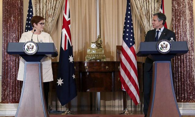 澳大利亚外长佩恩和美国国务卿布林肯.图源:视觉中国