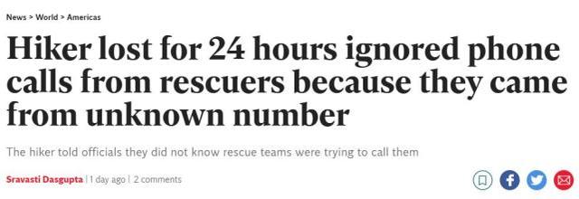 外国男子爬山时迷路，救援人员打电话不接，原因让人无语