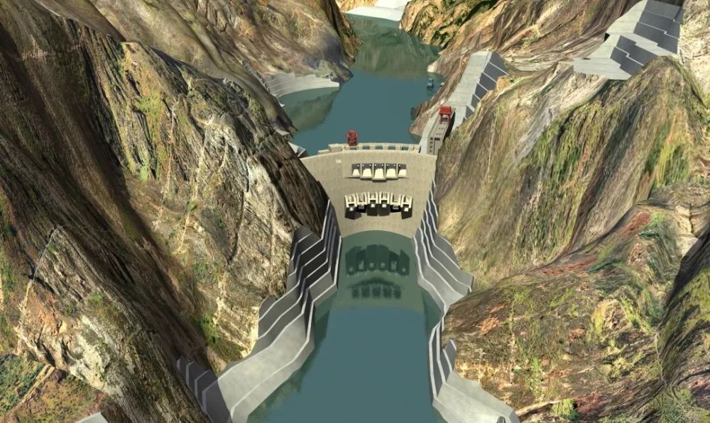 这是我国第四大水电站金沙江乌东德水电站三维效果。新华社发（图片来源：中国长江三峡集团公司）