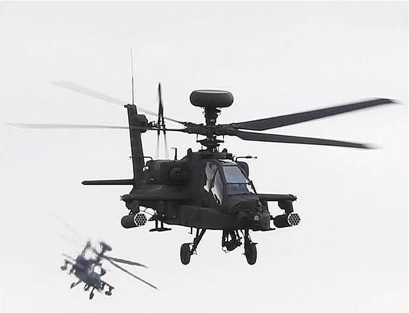 台军阿帕奇武装直升机（资料图）。图自台湾“中时新闻网”