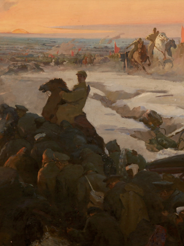 油画《淮海大捷》(局部)