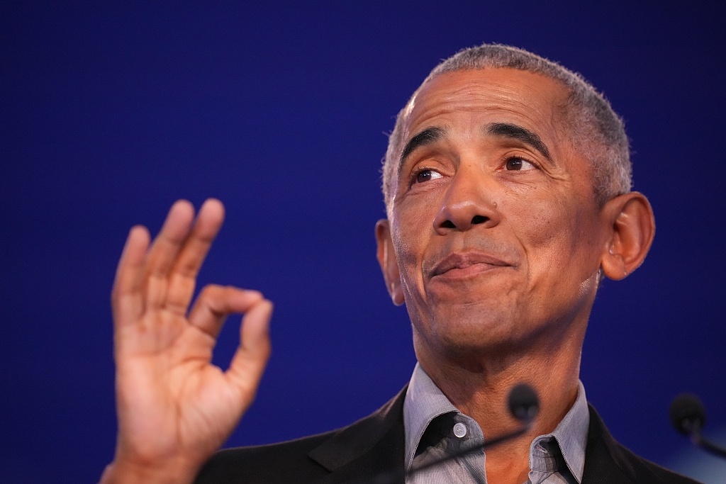 美前总统奥巴马参加联合国气候会议。图源:视觉中国