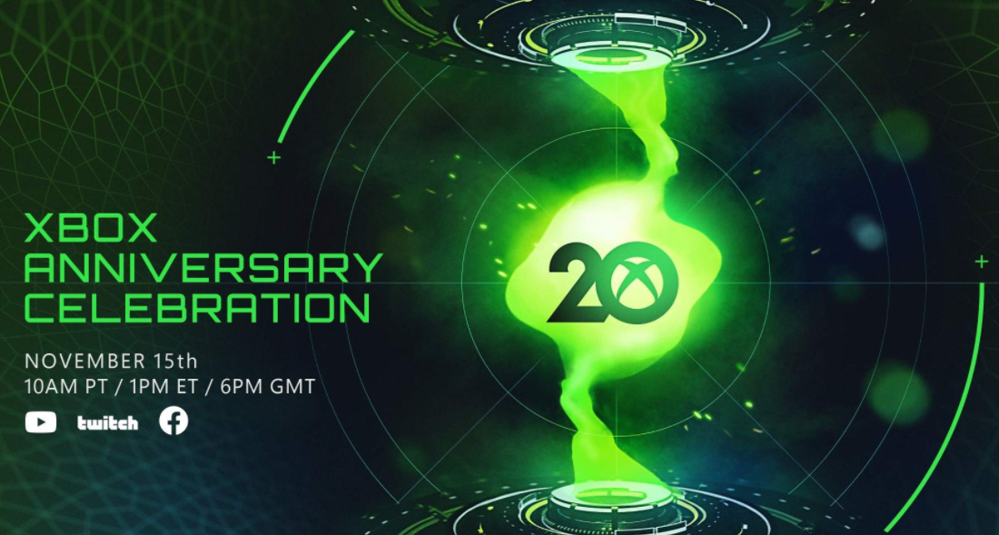 微软Xbox 20周年庆典直播将于11月16日举行