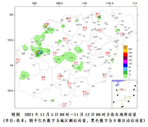 未来一周海南岛天气总体较好 后期北半部地区有分散小雨