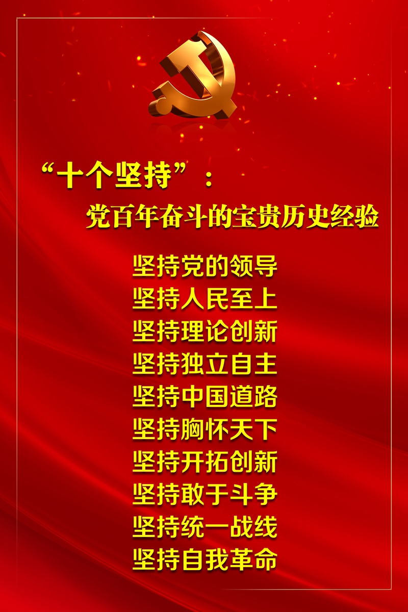 海报十个坚持党百年奋斗的宝贵历史经验