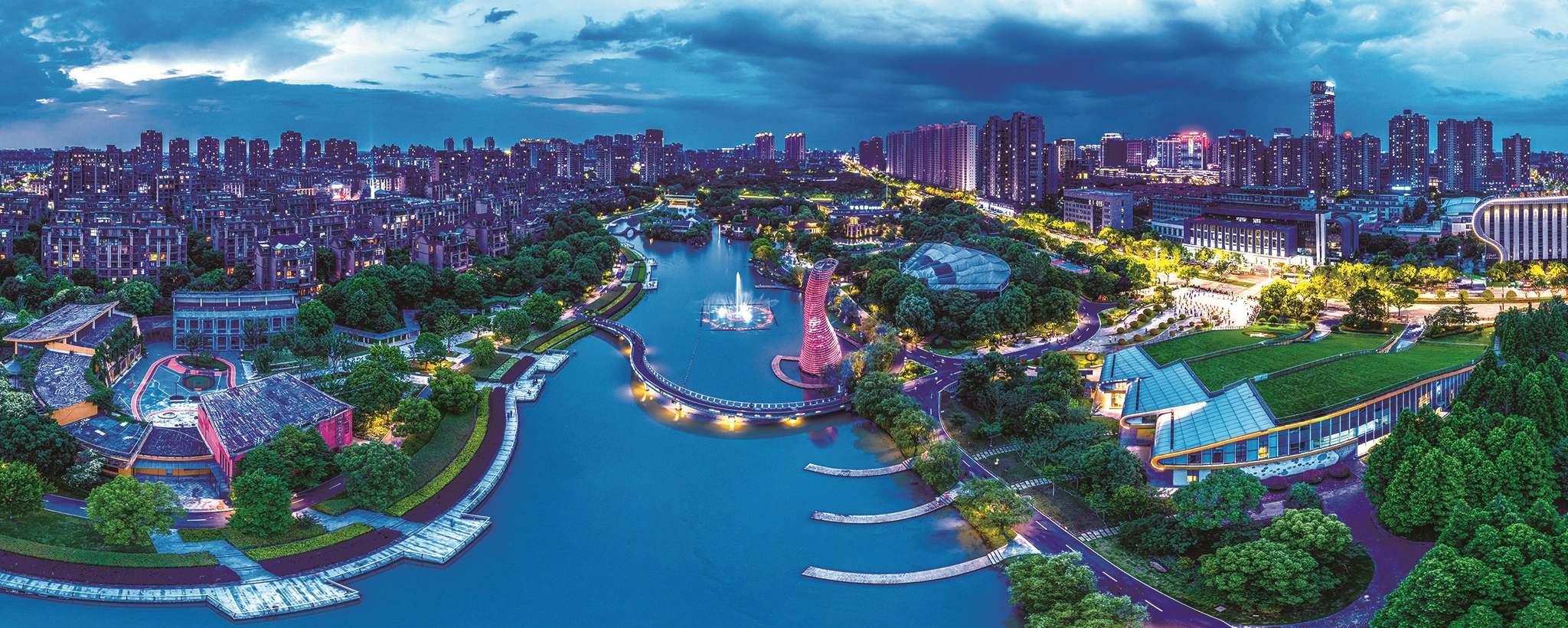 嘉兴的五彩夜色