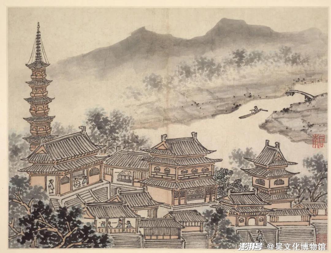 (明)沈周《虎丘十二景》其三,克里夫兰美术馆藏