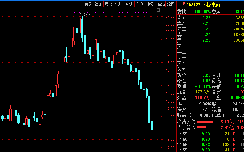 南极电商再跌停：内资砸盘 深股通继续增持