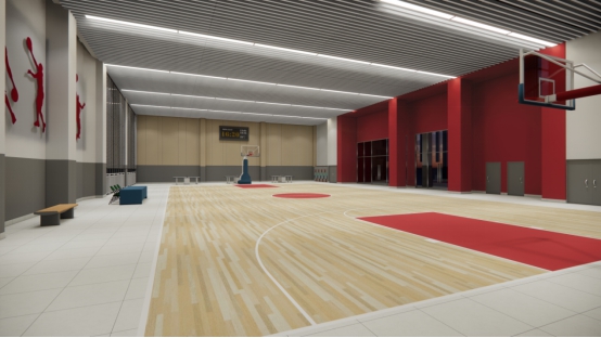 室内篮球场效果图