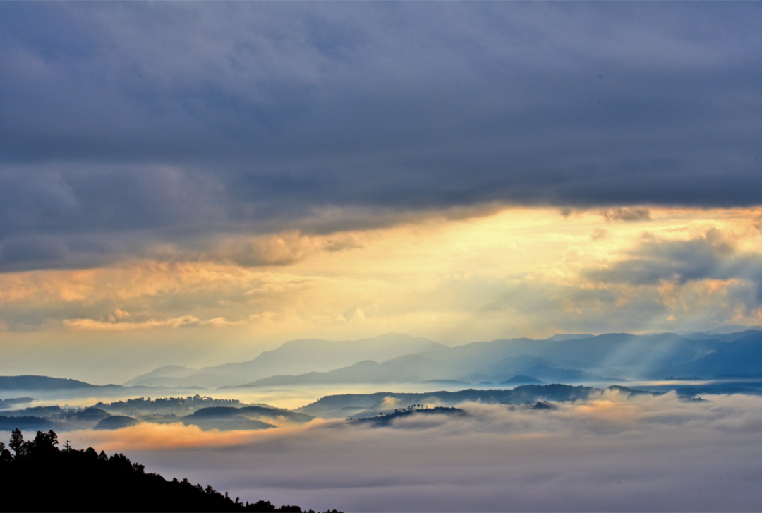小雪朝瞰云海倏而成雪