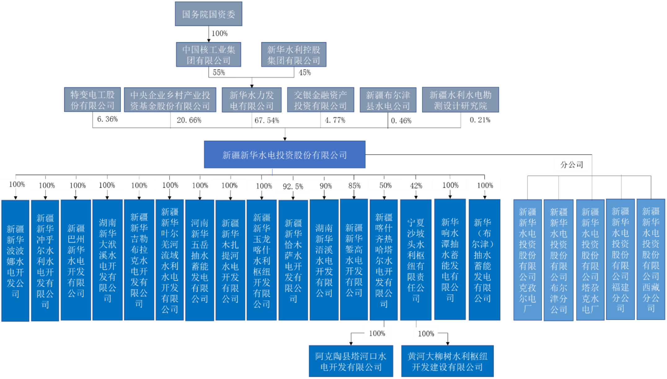 新华水电股权结构 图片来源:招股书(申报稿)截图