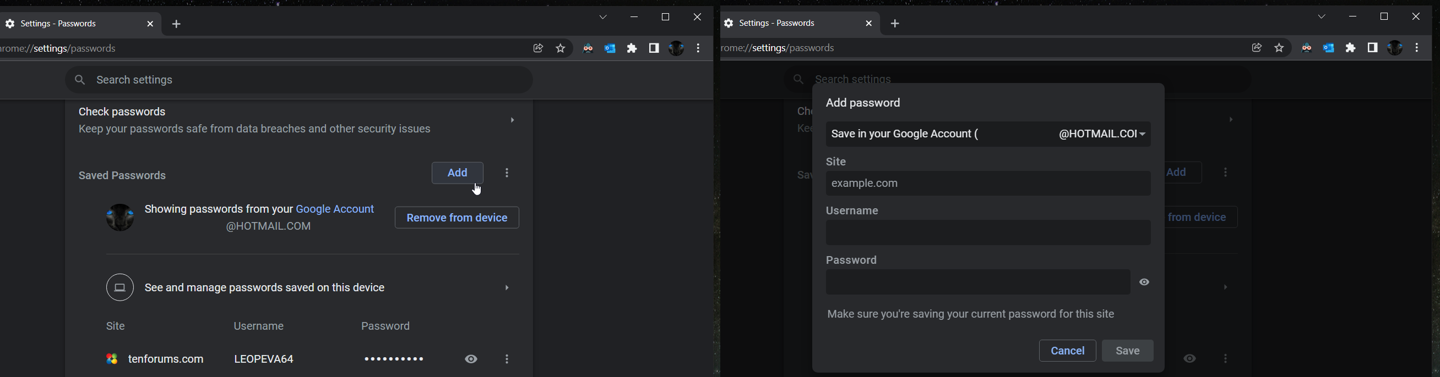 Chrome Canary版浏览器支持手动添加第三方网站账号密码