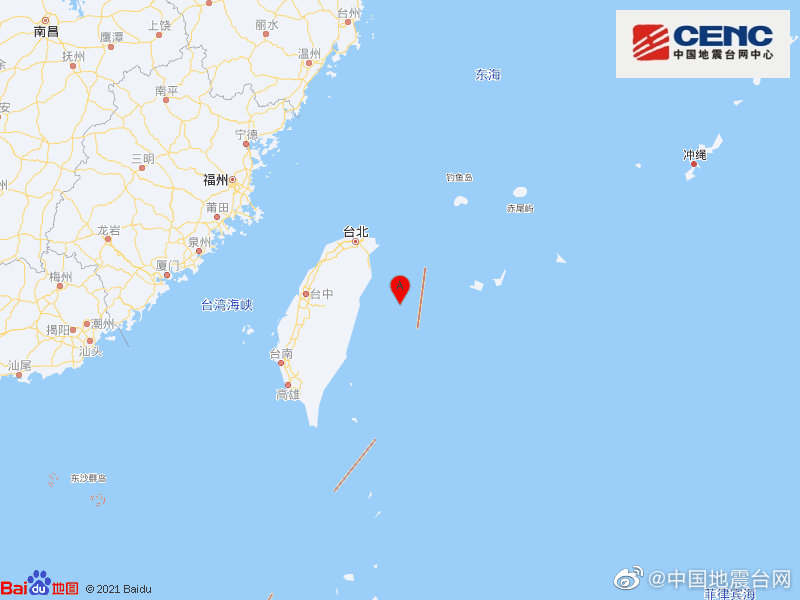 中国台湾地区附近发生5.1级左右地震