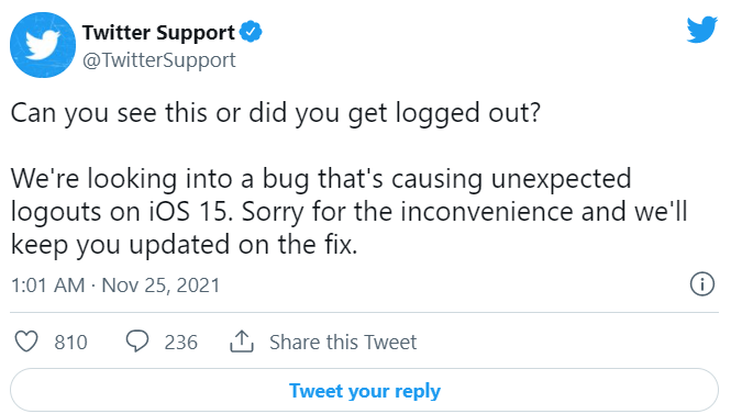 Twitter推特iOS版出现奇怪Bug：官方称将尽快修复