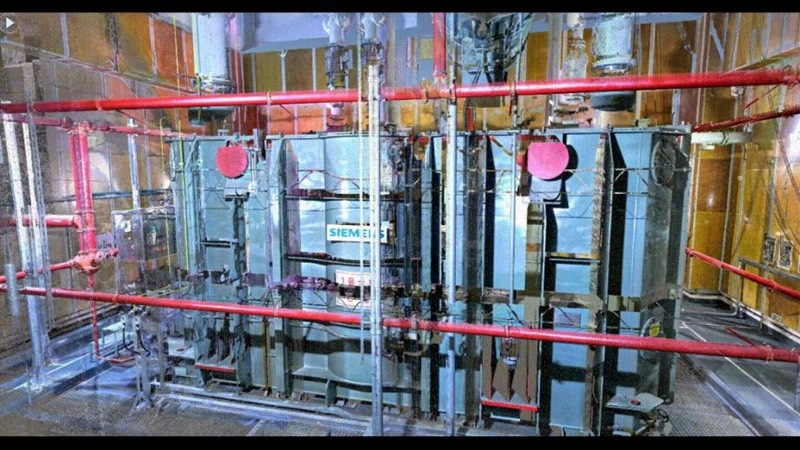 图1 虹杨站500千伏主变压器实景三维模型