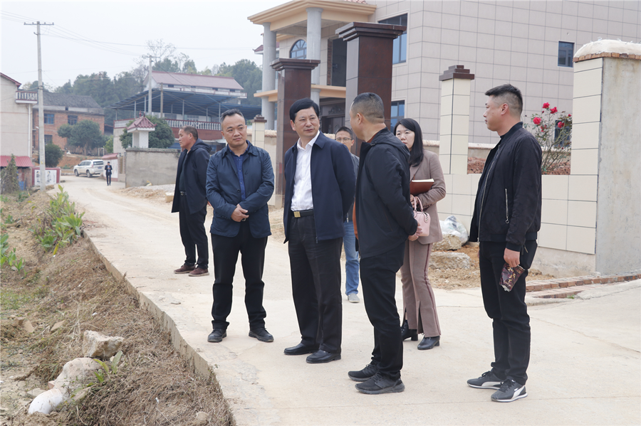 调研中,陈晓林现场察看了石井镇水口村在建美丽屋场