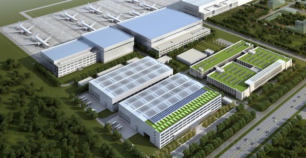 海口美兰空港一站式飞机维修基地效果图