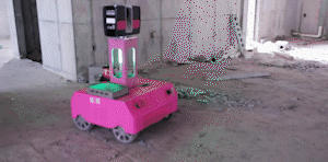 ▲工地“最强大脑”测量机器人工作中