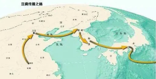 豆腐传播之路。图片来源：中国国家地理网