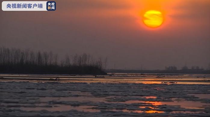 寒潮来袭 山西黄河永济段流凌密度达60％