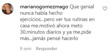 △网友：我从不做运动，但看了你的视频后，我也开始每天在家里锻炼半小时。现在我甚至想要增加运动的时间了。从没想过我真的会这样做