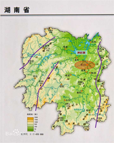 湖南省地形图