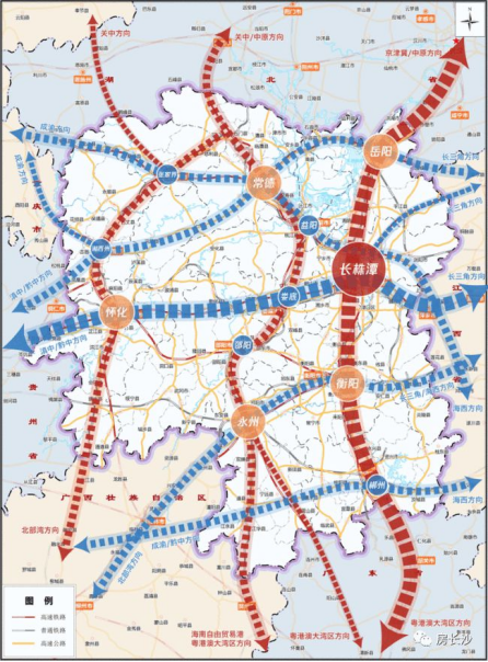 湖南省“十四五”综合运输大通道布局示意图