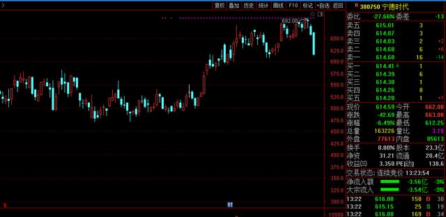 “宁德时代放量大跌超6% 2天累跌10%“宁王”见顶了吗？