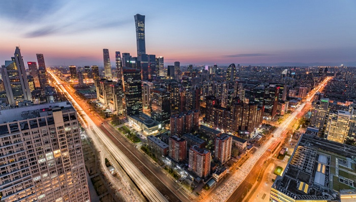 夜幕中的北京中央商务区.图片来源:人民视觉