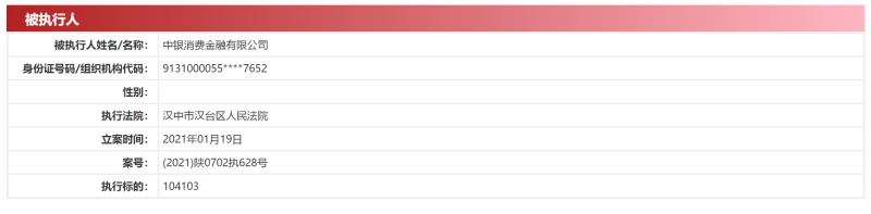 中银消费金融再被强制执行 疯狂催收2020年涉诉超15000则
