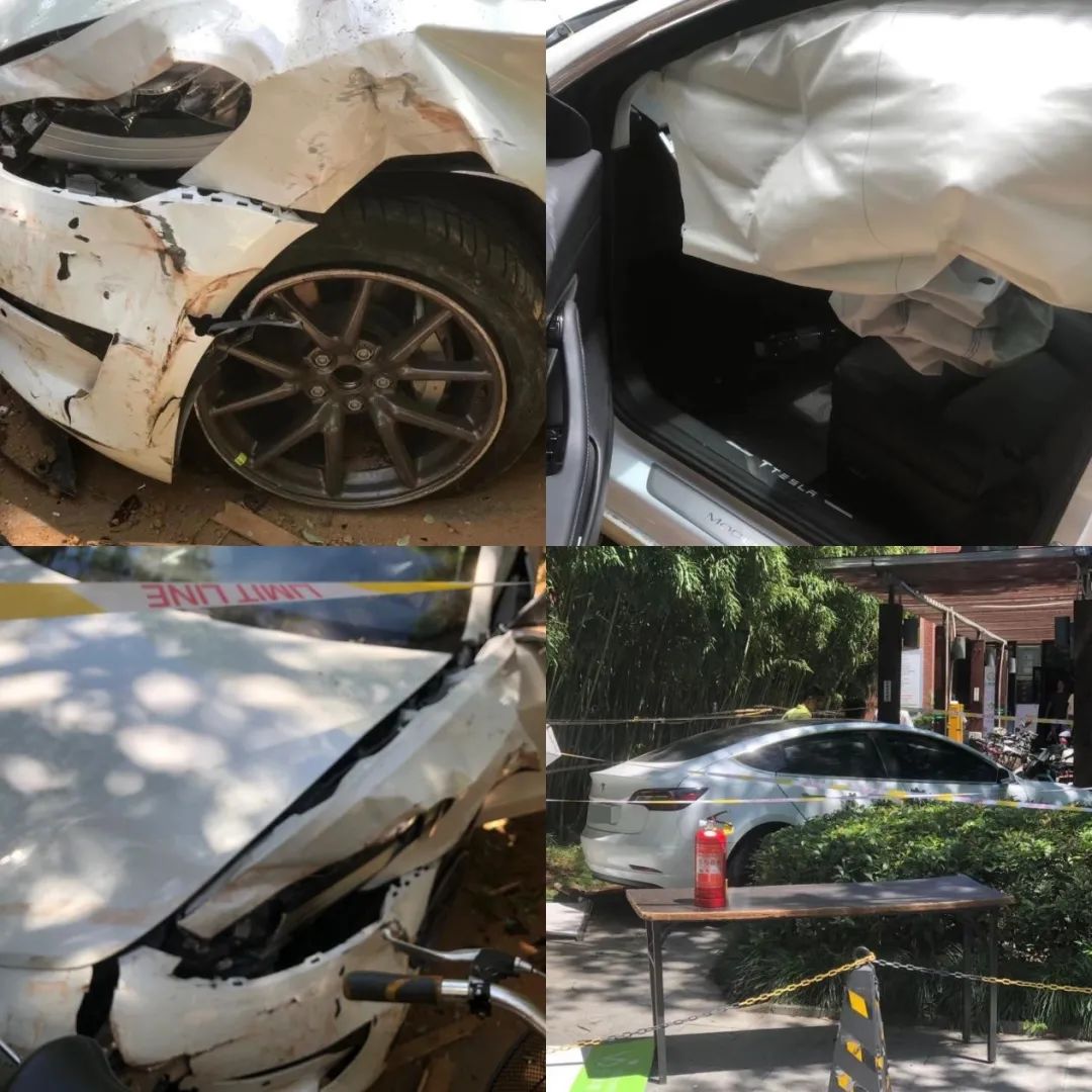 图源：Model 3失控之后的现场图/杨小姐提供