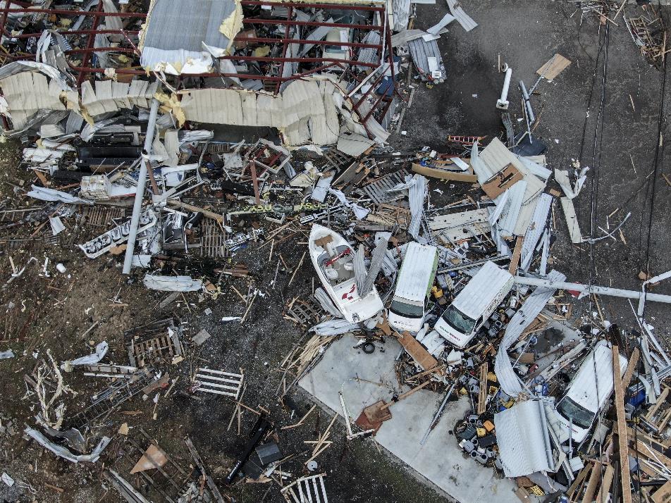 △美国肯塔基州房屋受损严重