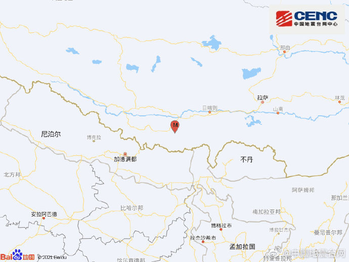 西藏日喀则市定日县发生3.5级地震 震源深度10千米