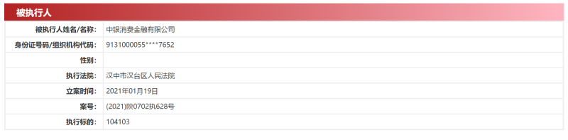 中银消费金融再被强制执行，疯狂催收2020年涉诉超15000则