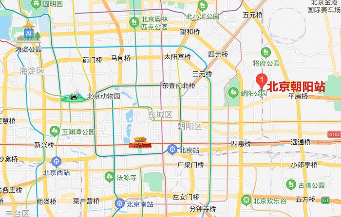 北京朝阳高铁站平面图图片