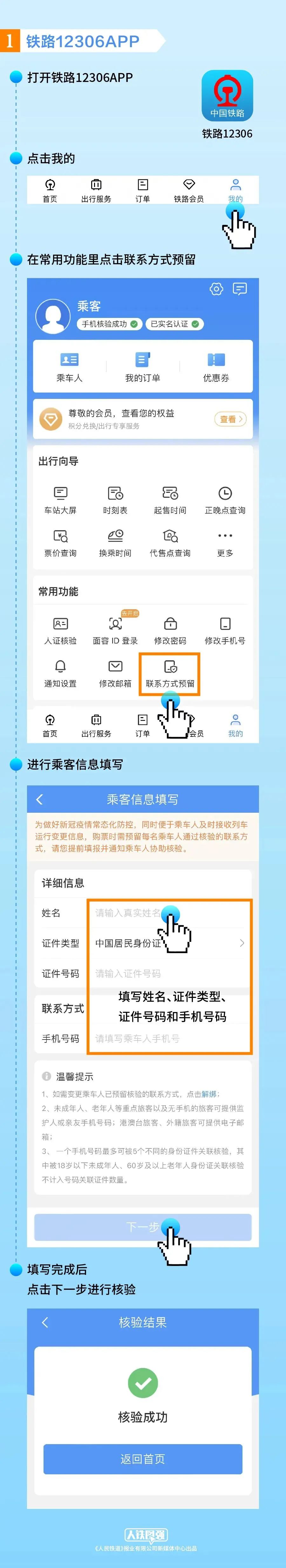 第一种:铁路12306app↓具体操作如下有四种方式可完成核验共3天2022年