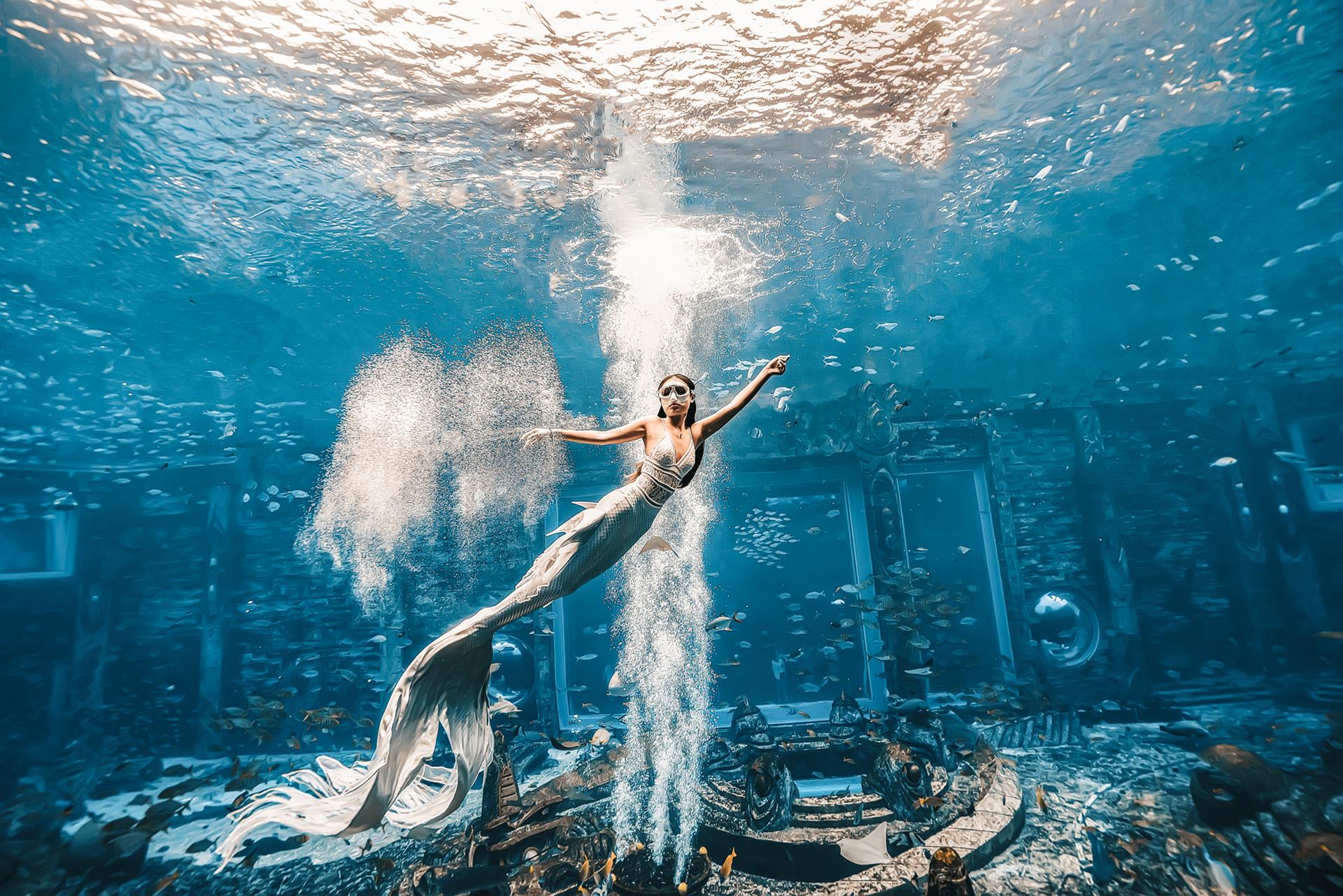 惊艳首届中国美人鱼表演赛举行决赛