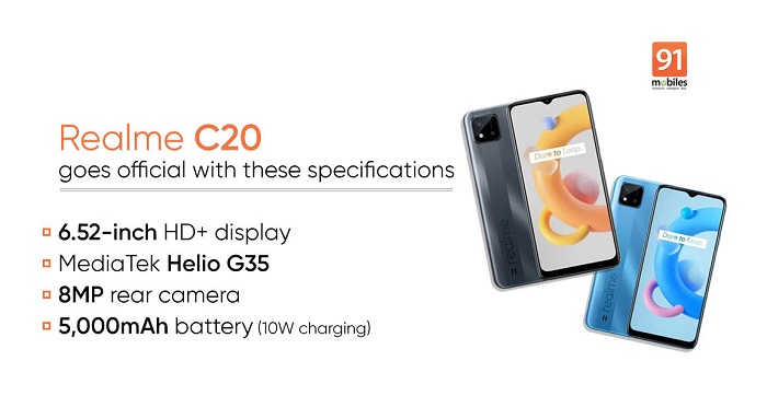 Realme C20入门新机已在越南上市 售约700RMB